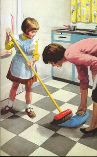 A daughter helping her mom clean the kitchen to prepare the house for sale