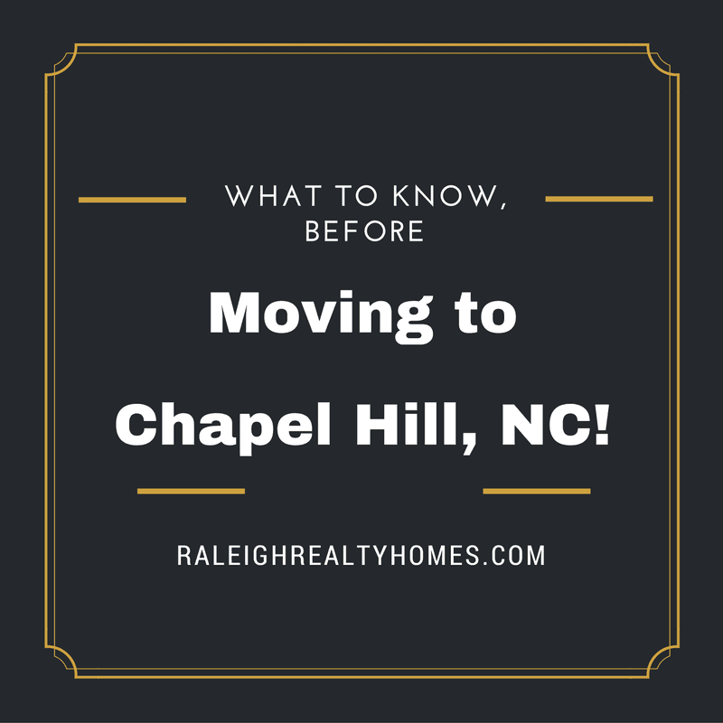 Moving to Chapel Hill, NC