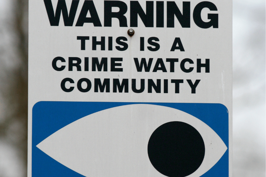 Community Watch sign throughout area