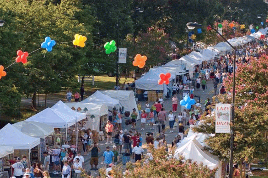 Lazy Daze in Raleigh, NC lots of people 