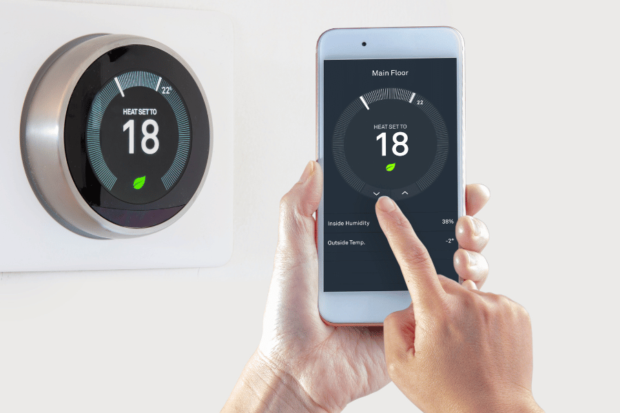 Smart thermostat in an energy efficient home