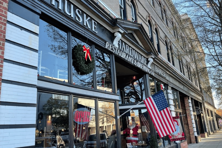 entrance to huske Hardware in Fayetteville, NC