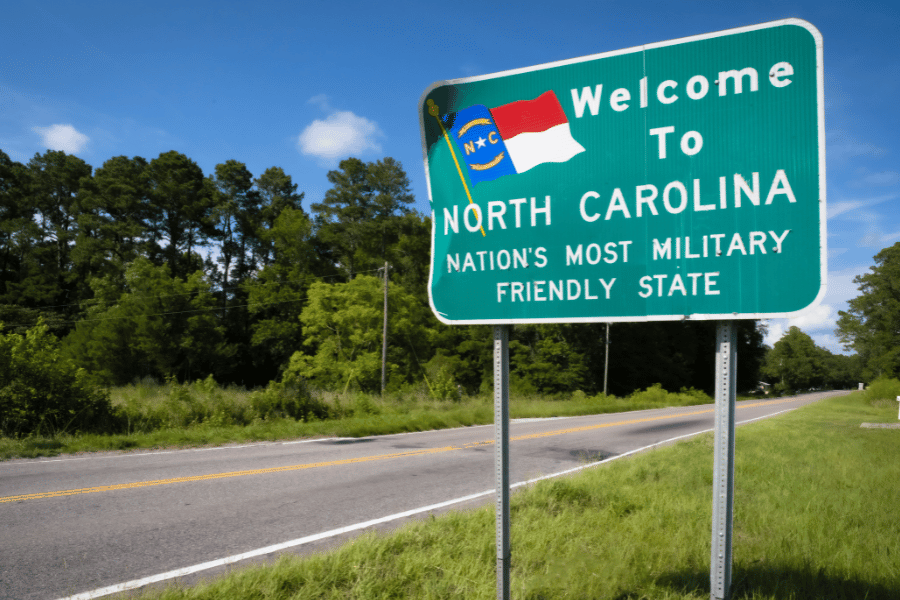 Welcome to NC sign on road