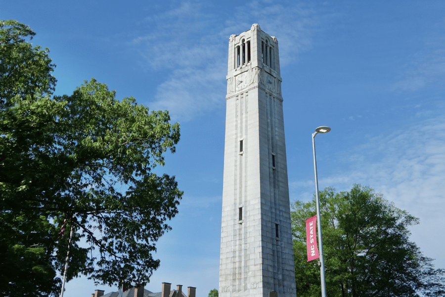 Bell Tower on NC State University's campus 