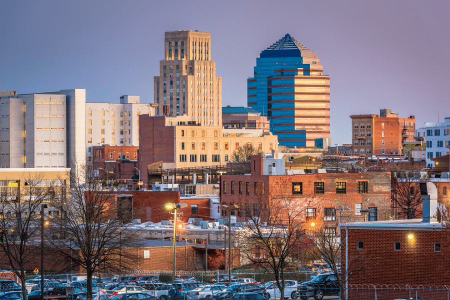 Downtown Durham, NC Skyline at Twilight