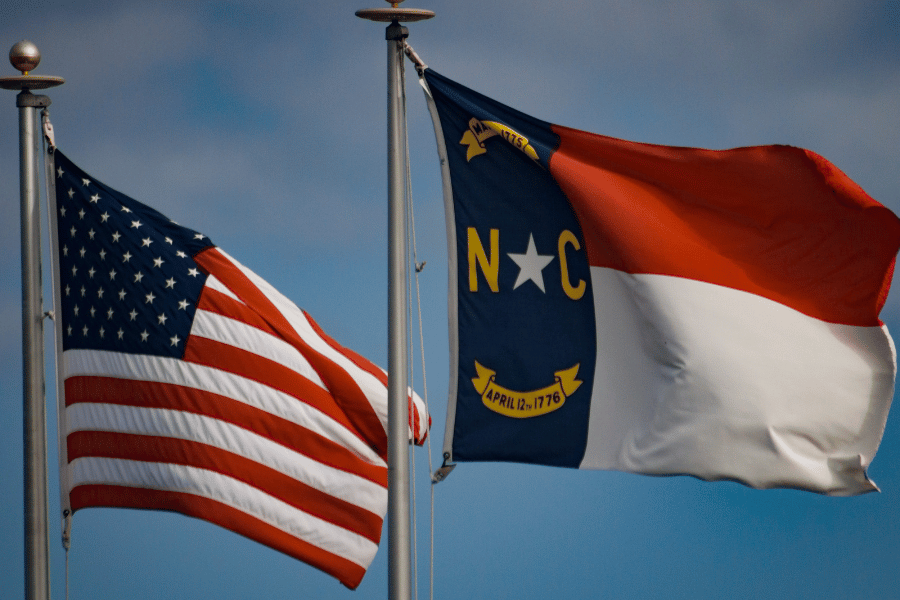 NC and US Flag
