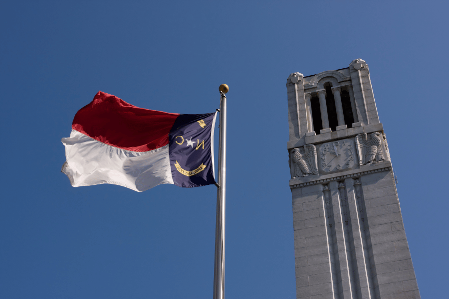 Visit the NC State University Memorial Tower on campus 