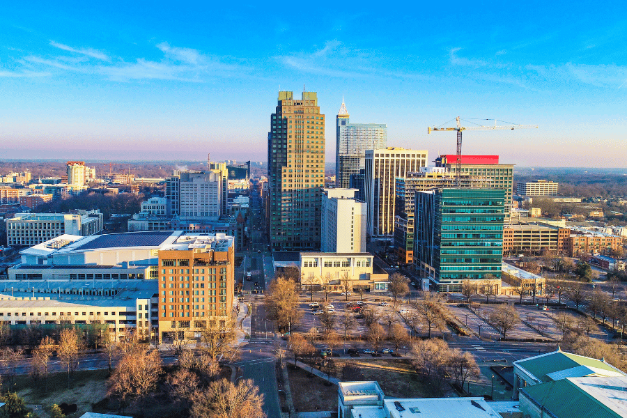 Downtown Raleigh city view of buildings during the day