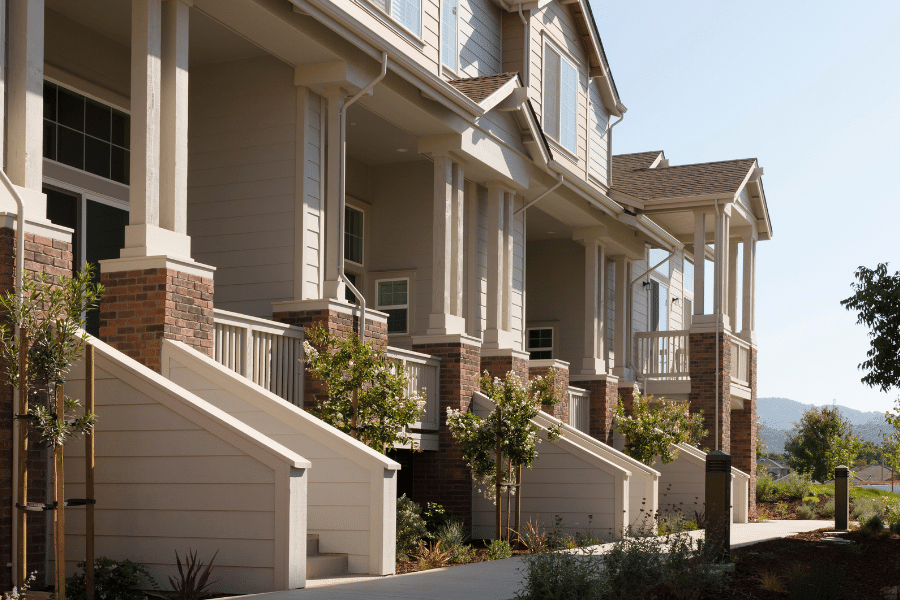 beautiful townhome with trees 