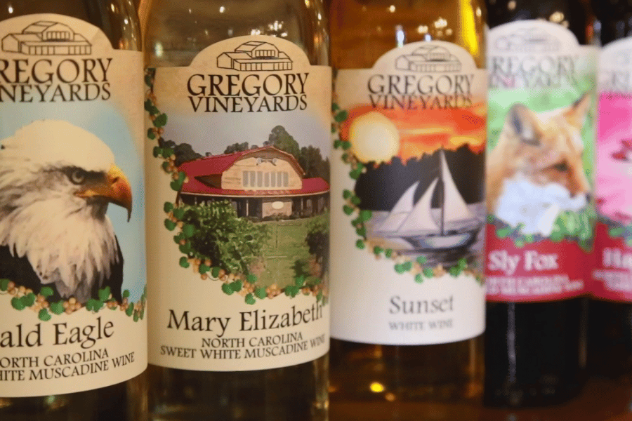 Gregory vineyard wine bottles