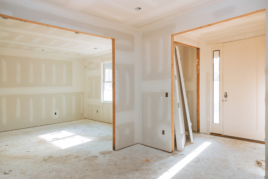 Inside of a new construction single-family home 