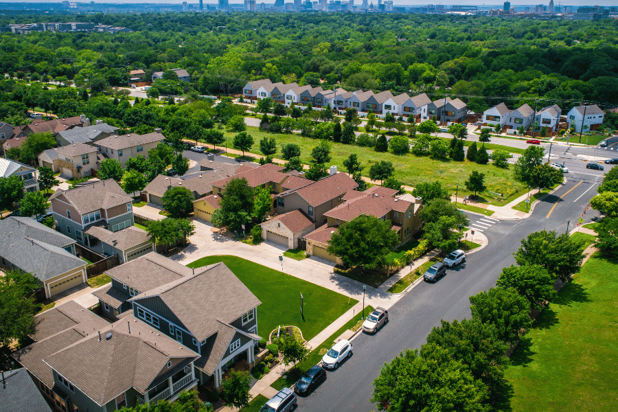 Neighborhoods in Garner, NC birds eye view of homes