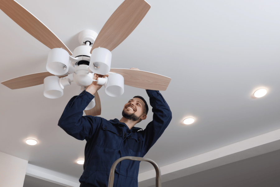 Reversing ceiling fan for the winter time