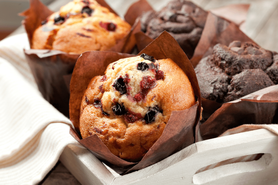 basket of delicious muffins 