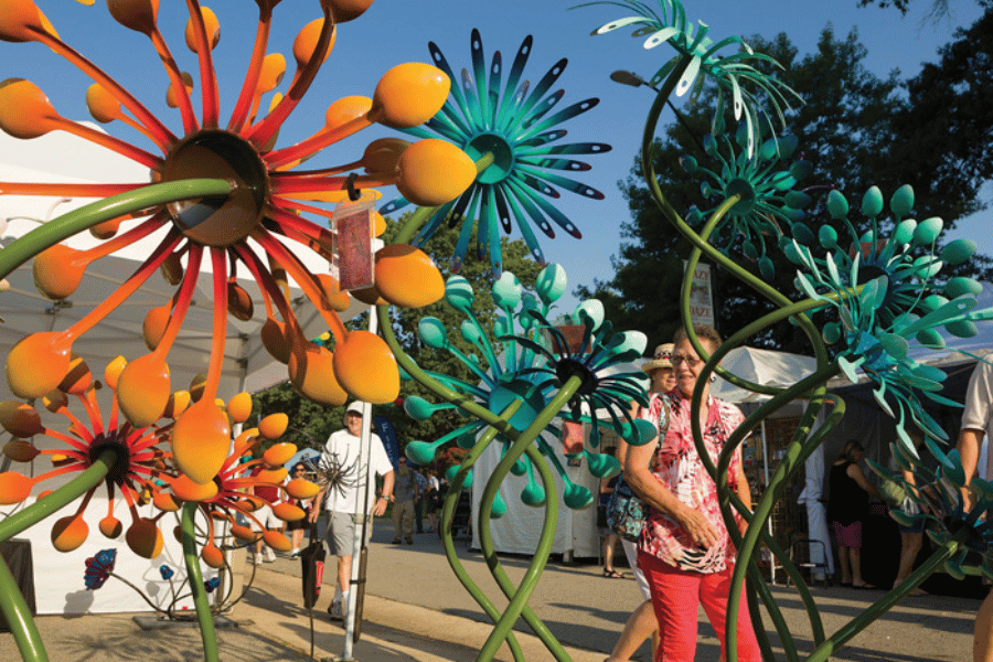 colorful scultpures at spring daze