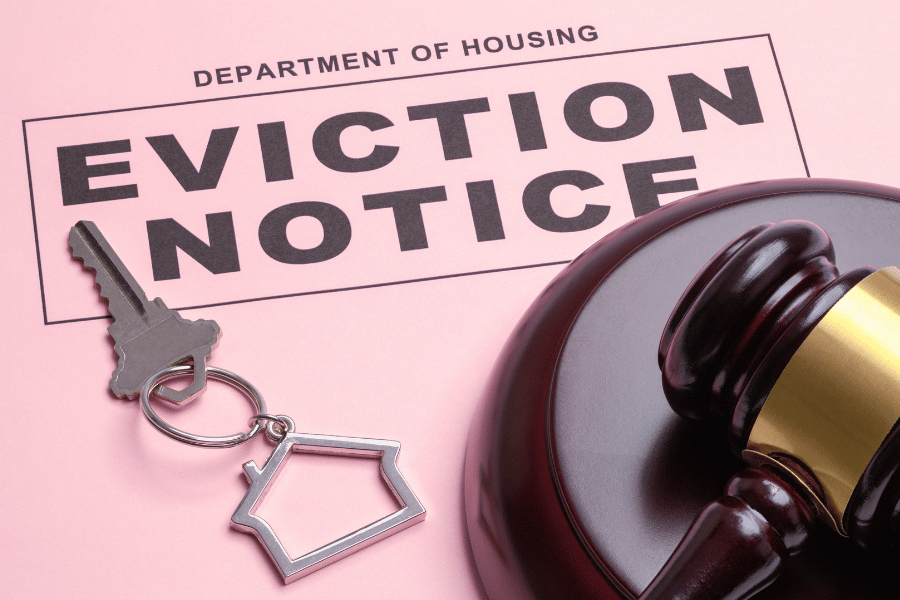 Eviction notice for a tenant on rental properties 