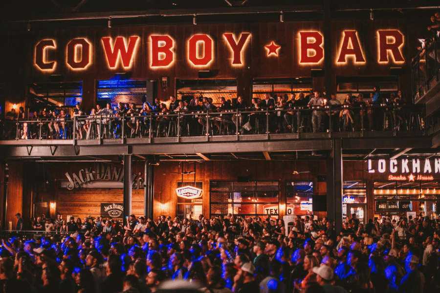 cowboy bar light up scene