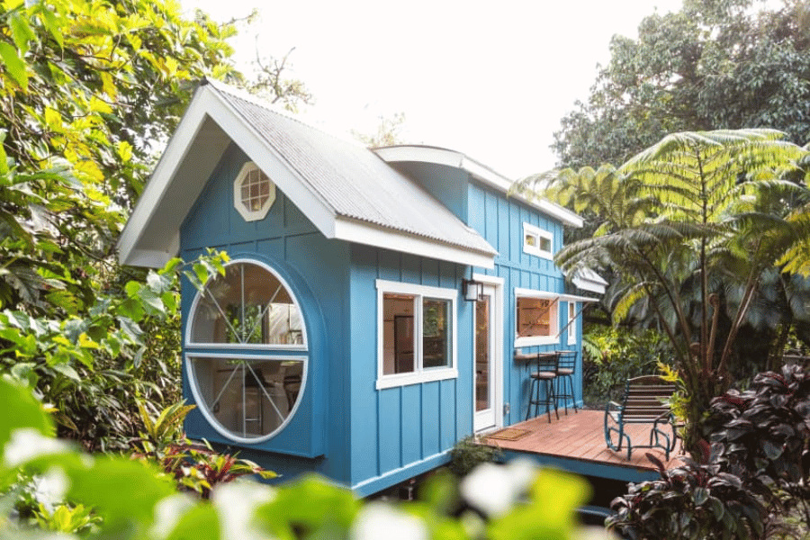 blue tiny cottage home