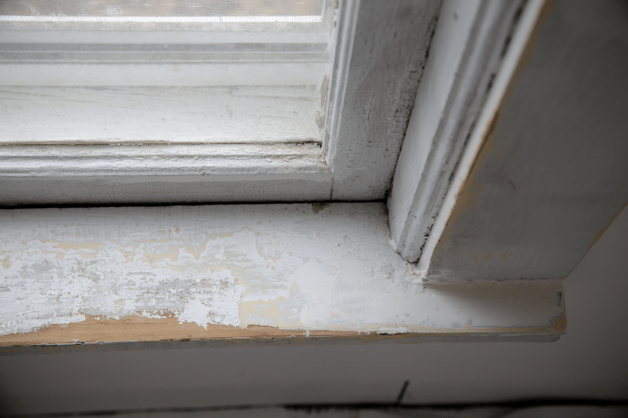 lead paint chipping on window sill