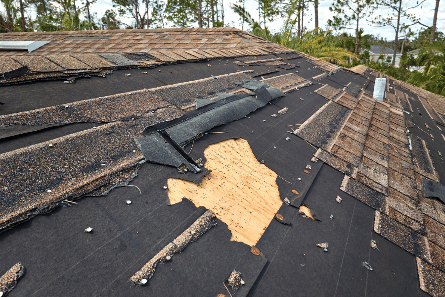 damaged roof with leaking that needs to be repaired 