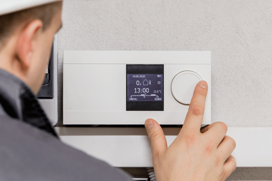 Controlling the HVAC system in home by thermostat