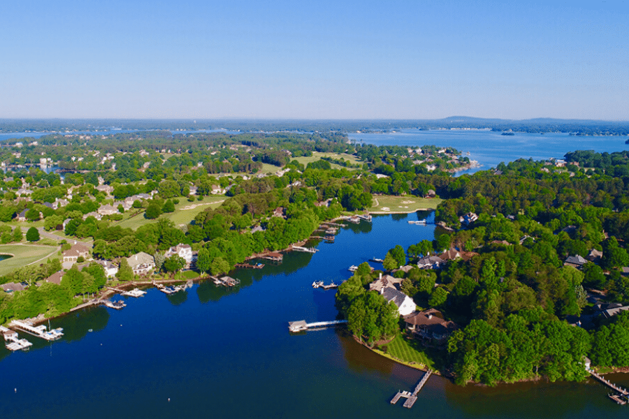 Lake Norman in Charlotte, NC on a sunny day