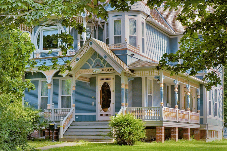 Beautiful blue Victorian home