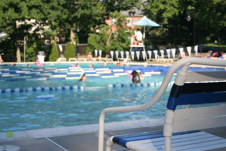 neighborhood swimming pool open in the summer