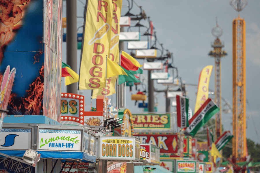 food stands and local vendors at state fair