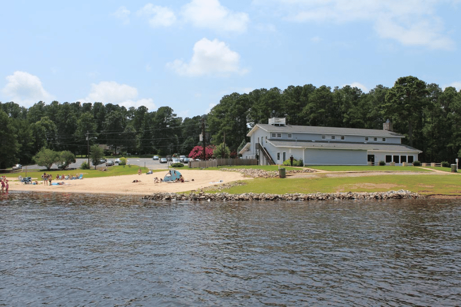 Lake Royale in Louisburg, NC on a beautiful day in the summer